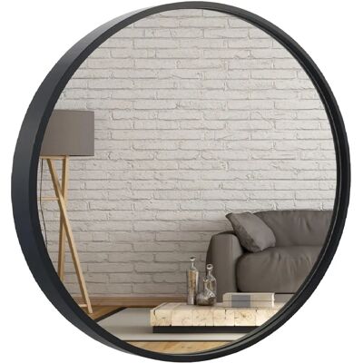 Okrągłe lustro ścienne BD art - 60cm, Czarny MDF, Nowoczesny design Okrągłe lustro ścienne BD art - 60cm, Czarny MDF, Nowoczesny design