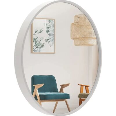 Biały okrągłe lustro ścienne BD ART - 60cm Odporne na uderzenia Biały okrągłe lustro ścienne BD ART - 60cm Odporne na uderzenia