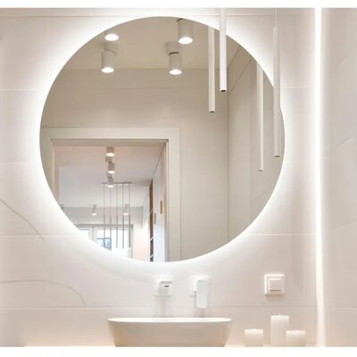 Lustro LED do łazienki Masterjero - Średnica 60cm, IP44, Białe Lustro LED do łazienki Masterjero - Średnica 60cm, IP44, Białe