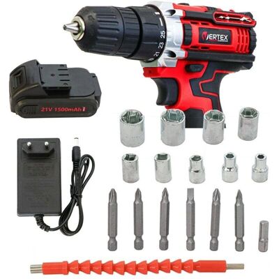 Vertex 21V Bohrmaschine + Akkuschrauber - 2x1,5Ah KOFFER Vertex 21V Bohrmaschine + Akkuschrauber - 2x1,5Ah KOFFER