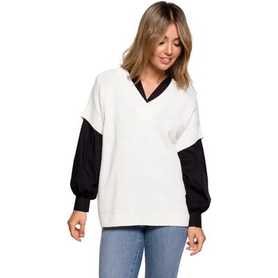 Šedé pletené vesto BK076 od BeWear - Dámská móda Šedé pletené vesto BK076 od BeWear - Dámská móda