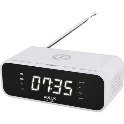 Reloj despertador Adler AD1192W con carga inalámbrica y FM Reloj despertador Adler AD1192W con carga inalámbrica y FM