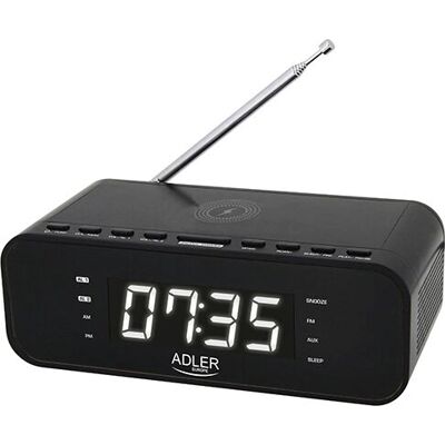 Sveglia Adler AD 1192B con Caricabatterie Wireless - Sveglia Sveglia Adler AD 1192B con Caricabatterie Wireless - Sveglia