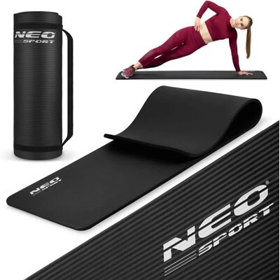 Tapis d'Exercice Solide Neo-Sport - 183x60cm - Noir - Publicité Tapis d'Exercice Solide Neo-Sport - 183x60cm - Noir - Publicité