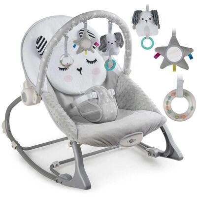 Nukido Baby Bouncer met Trillingen - Grijs - Tot 9 kg Nukido Baby Bouncer met Trillingen - Grijs - Tot 9 kg