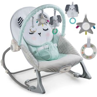 Nukido Baby Bouncer met Vibratie - Mintgroen - Tot 9kg - Babyschommel Nukido Baby Bouncer met Vibratie - Mintgroen - Tot 9kg - Babyschommel