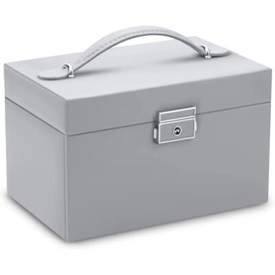 Joyero gris de Massido con cerradura - Elegante y espacioso Joyero gris de Massido con cerradura - Elegante y espacioso