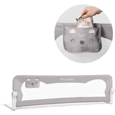 Barriera di protezione per letto bambino - Mesh, Grigio, Nukido Barriera di protezione per letto bambino - Mesh, Grigio, Nukido