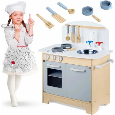 Ricokids Puu leikkikeittiö - Turvallinen, tarvikkeet mukana Ricokids Puu leikkikeittiö - Turvallinen, tarvikkeet mukana