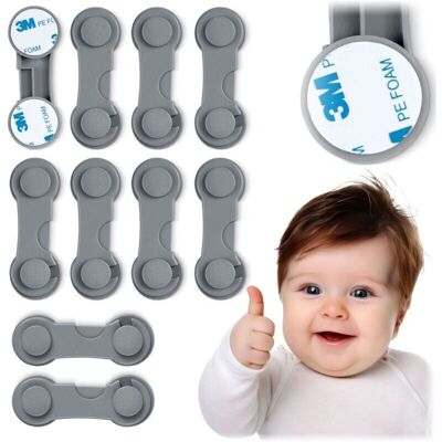 Verrous de sécurité pour enfants Ricokids gris - Pack de 10 - Publicité Verrous de sécurité pour enfants Ricokids gris - Pack de 10 - Publicité