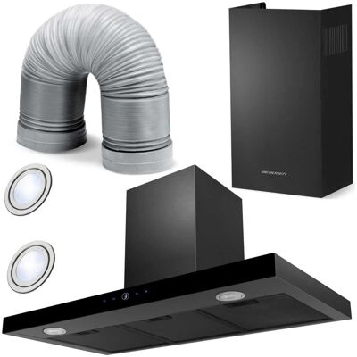 Cappa Berkden 90cm - Nero Moderno con LED Cappa Berkden 90cm - Nero Moderno con LED