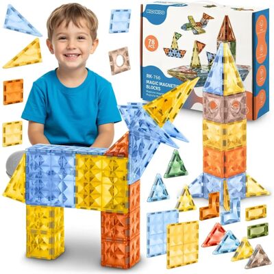 Viking Choice Magnetyczne klocki konstrukcyjne - zestaw 70 sztuk - Magnetyczne klocki Viking Choice Magnetyczne klocki konstrukcyjne - zestaw 70 sztuk - Magnetyczne klocki