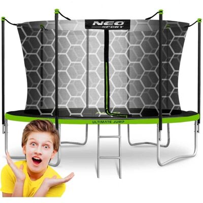 Neo-Sport Trampolina ogrodowa - 374cm, Siatka bezpieczeństwa, Podwójne nogi U Neo-Sport Trampolina ogrodowa - 374cm, Siatka bezpieczeństwa, Podwójne nogi U