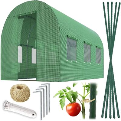 Plonos Gartentunnel - 6m2 langlebig, verzinktes Stahl, 6 Fenster Plonos Gartentunnel - 6m2 langlebig, verzinktes Stahl, 6 Fenster