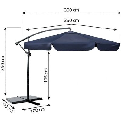 Plonos 350cm Składany Parasol Ogrodowy - Trwały & Wodoszczelny Plonos 350cm Składany Parasol Ogrodowy - Trwały & Wodoszczelny
