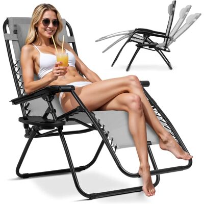 Sofotel ChillWell Gris Transat Pliable de Jardin - Mobilier de Jardin - Publicité Sofotel ChillWell Gris Transat Pliable de Jardin - Mobilier de Jardin - Publicité