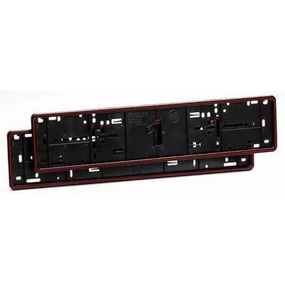 AUTOSTYLE - Mono Rosso Co - 52,7x12,3 cm - Synthetic - Zwart-Rood - Kentekenplaathouder AUTOSTYLE - Mono Rosso Co - 52,7x12,3 cm - Synthetic - Zwart-Rood - Kentekenplaathouder