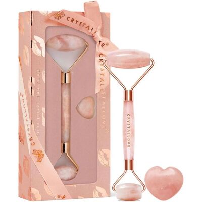 Crystallove Rose Quartz Selflove Set Massage Roller for Face And Massage Tool Crystallove Rose Quartz Selflove Set Massage Roller for Face And Massage Tool