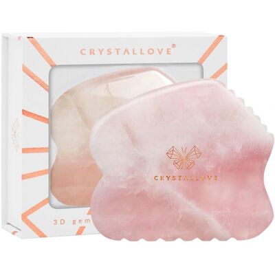 Crystallove Rose Quartz Contour Gua Sha - Facial Massage Tool Crystallove Rose Quartz Contour Gua Sha - Facial Massage Tool