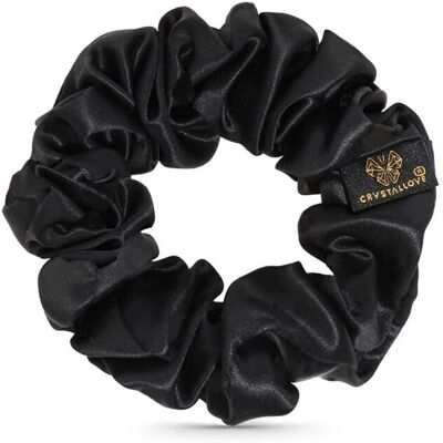 Crystallove Silk Scrunchie - Hair Accessory - Black Crystallove Silk Scrunchie - Hair Accessory - Black