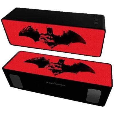 Caixa de Som Bluetooth Batman 007 da DC Comics - Vermelho/Preto - 10W - Sem Fio e Portátil Caixa de Som Bluetooth Batman 007 da DC Comics - Vermelho/Preto - 10W - Sem Fio e Portátil