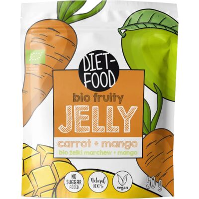 Diet Food Bio Karotten Mango Fruchtgummis - Vegan, Kalorienarm Diet Food Bio Karotten Mango Fruchtgummis - Vegan, Kalorienarm