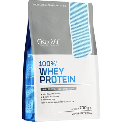 OstroVit 700g Protéine de Lactosérum à la Crème de Fraise - Poudre de Protéine - Publicité OstroVit 700g Protéine de Lactosérum à la Crème de Fraise - Poudre de Protéine - Publicité