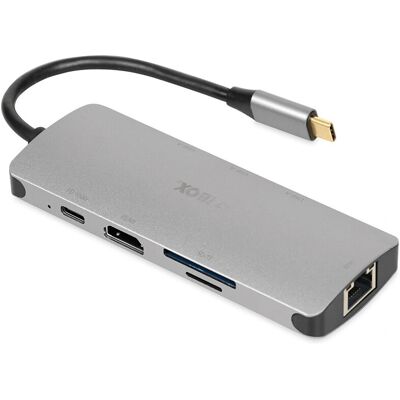 iBox IUH3RJ4K USB-Hub - 5000 Mbit/s, Silber iBox IUH3RJ4K USB-Hub - 5000 Mbit/s, Silber