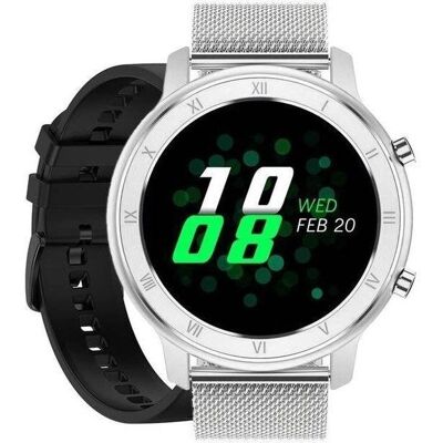 Pacific - Pacific 17 - Srebrny - Czarny silikonowy pasek - Smartwatch Pacific - Pacific 17 - Srebrny - Czarny silikonowy pasek - Smartwatch
