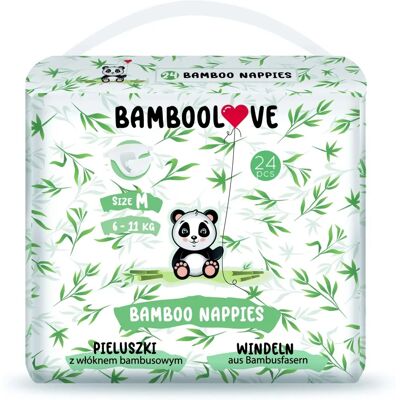 Couches en fibre de bambou BAMBOOLOVE Taille M - Publicité Couches en fibre de bambou BAMBOOLOVE Taille M - Publicité