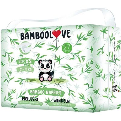 BAMBOOLOVE - Bamboo Fiber Diapers - XS - 2-4 kg 27 pièces - couches - Publicité BAMBOOLOVE - Bamboo Fiber Diapers - XS - 2-4 kg 27 pièces - couches - Publicité