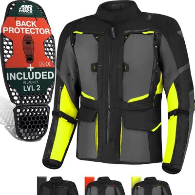 Shima Hero 2.0 Waterproof Motorcycle Textile Jacket - Black Yellow - Motorcycle Gear Shima Hero 2.0 Waterproof Motorcycle Textile Jacket - Black Yellow - Motorcycle Gear