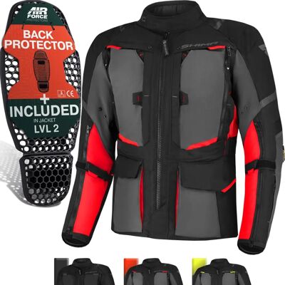 Veste textile de moto imperméable à l’eau Shima Hero 2.0 - Noir Rouge Veste textile de moto imperméable à l’eau Shima Hero 2.0 - Noir Rouge
