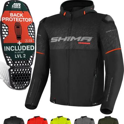Shima Drift+ Veste textile imperméable pour motos - Noir Rouge - Veste textile moto Shima Drift+ Veste textile imperméable pour motos - Noir Rouge - Veste textile moto