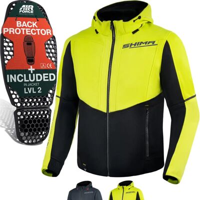 Shima Daybreaker Motorrad Zip Hoodie - Schwarz Gelb - Motorrad Hoodie Shima Daybreaker Motorrad Zip Hoodie - Schwarz Gelb - Motorrad Hoodie