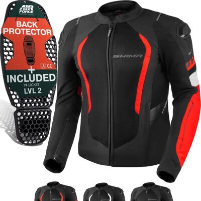Shima MESHPRO20MENJKTRD - Chaqueta de moto - Negro, Blanco, Rojo Shima MESHPRO20MENJKTRD - Chaqueta de moto - Negro, Blanco, Rojo