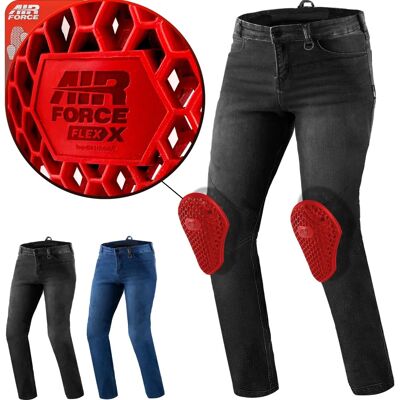 Jeans de moto Shima Rider - Denim renforcé, respirants, réglables, noir/bleu Jeans de moto Shima Rider - Denim renforcé, respirants, réglables, noir/bleu