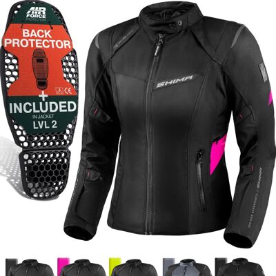 Veste moto en textile 3 couches SHIMA Rush 2.0 - Noir Rose XS - Publicité Veste moto en textile 3 couches SHIMA Rush 2.0 - Noir Rose XS - Publicité