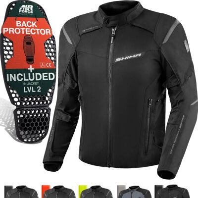 Veste textile imperméable Shima RUSH 2.0 Noir pour moto - Veste de moto Veste textile imperméable Shima RUSH 2.0 Noir pour moto - Veste de moto