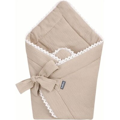 Bellochi Swaddle Blanket - Baby Cuddly Muslin Beige Bellochi Swaddle Blanket - Baby Cuddly Muslin Beige