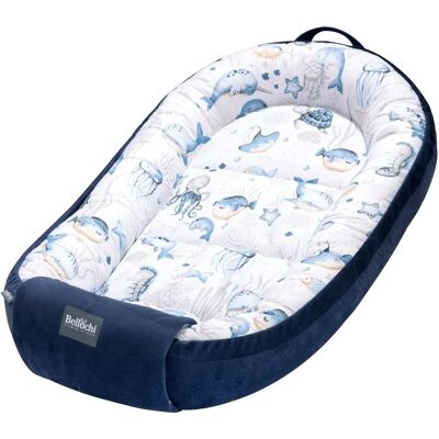 Bellochi Nid pour Bébé - Sac de Sommeil pour Nouveau-né - Coton et Velours - 90x60x12cm - Verne - Publicité Bellochi Nid pour Bébé - Sac de Sommeil pour Nouveau-né - Coton et Velours - 90x60x12cm - Verne - Publicité