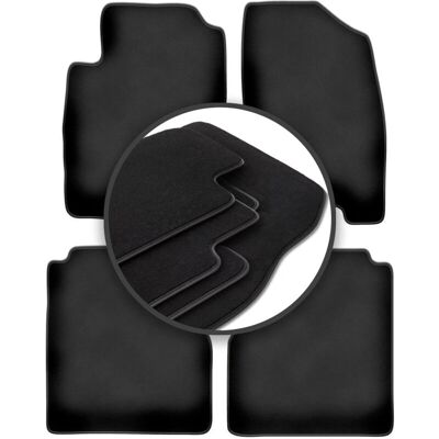 Nissan Navara D40 - Negro - Poliamida - Ribetes de cuero ecológico - Alfombrillas Nissan Navara D40 - Negro - Poliamida - Ribetes de cuero ecológico - Alfombrillas
