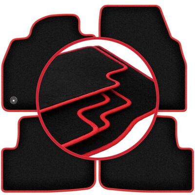 WLG-CARLUX-RED - Seat Ibiza V hatchback (2017-) - Negro con costuras rojas WLG-CARLUX-RED - Seat Ibiza V hatchback (2017-) - Negro con costuras rojas