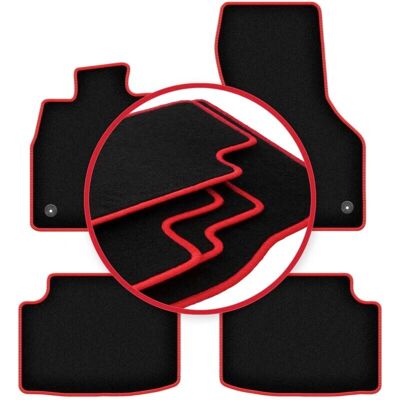 CARLUX - CARLUX-RED - VW Golf Sportsvan 2014- - costuras negras - Alfombrillas CARLUX - CARLUX-RED - VW Golf Sportsvan 2014- - costuras negras - Alfombrillas