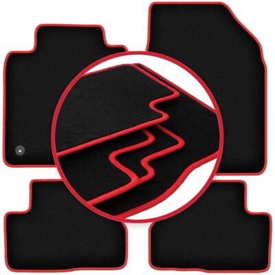 Carlux - CARLUX-RED - Negro - Costuras rojas - Alfombrillas Carlux - CARLUX-RED - Negro - Costuras rojas - Alfombrillas