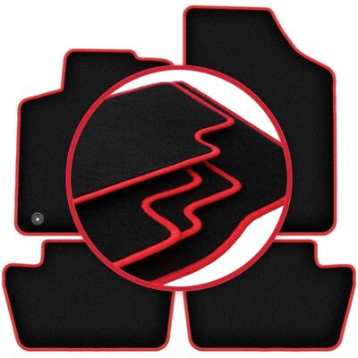 WLG-CARLUX-RED - Citroën C4 I coupé - Negro - Alfombrillas WLG-CARLUX-RED - Citroën C4 I coupé - Negro - Alfombrillas