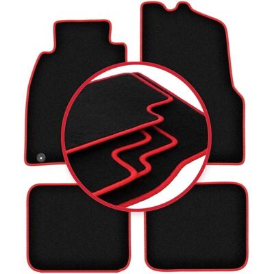 CARLUX - Mitsubishi Carisma - Negro con costuras rojas - Polipropileno - Alfombrillas CARLUX - Mitsubishi Carisma - Negro con costuras rojas - Polipropileno - Alfombrillas