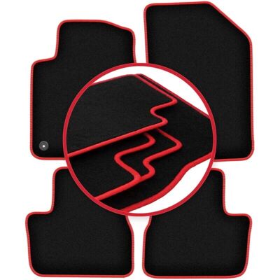 WLG-CARLUX - CARLUX-RED - Noir - Surcoutures rouges - Tapis voiture - Publicité WLG-CARLUX - CARLUX-RED - Noir - Surcoutures rouges - Tapis voiture - Publicité