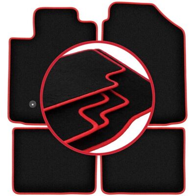 CARLUX - WLG-CARLUX-RED - Negro - Alfombrillas de coche CARLUX - WLG-CARLUX-RED - Negro - Alfombrillas de coche