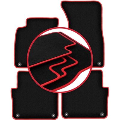 WLG-CARLUX-RED - Audi A8 D3 - Negro - Alfombrillas WLG-CARLUX-RED - Audi A8 D3 - Negro - Alfombrillas